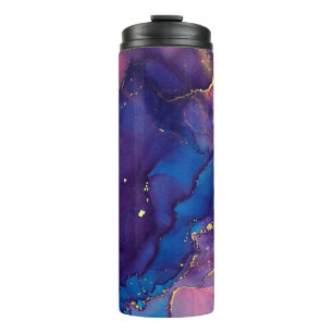 Currents of translucent hues, snaking metallic swi thermal tumbler