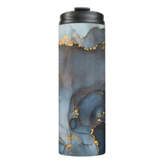 Currents of translucent hues, snaking metallic swi thermal tumbler