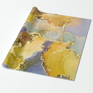 Currents of translucent hues, snaking metallic swi wrapping paper