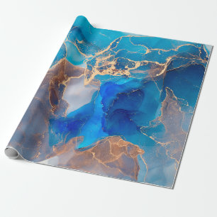 Currents of translucent hues, snaking metallic swi wrapping paper