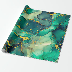 Currents of translucent hues, snaking metallic swi wrapping paper