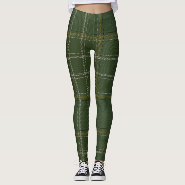 Currie Tartan Clan Plaid Leggings (Front)
