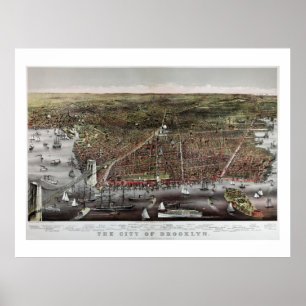 Currier and Ives print of Brooklyn, 1886