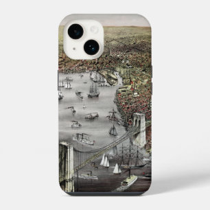 Currier and Ives print of Brooklyn, 1886 iPhone 14 Case