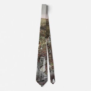 Currier and Ives print of Brooklyn, 1886 Tie