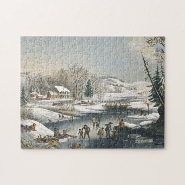 Currier and Ives Winter Morning Jigsaw Puzzle (Horizontal)