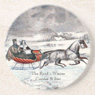 Currier & Ives - Coaster - The Road Winter