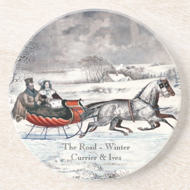 Currier & Ives - Coaster - The Road Winter (Front)