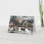 Currier & Ives - Greeting Card - Homestead Winter<br><div class="desc">A holiday greeting card featuring the Currier & Ives Lithograph "American Homestead: Winter"</div>