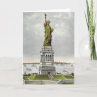Currier & Ives - Greeting Card - Statue of Liberty