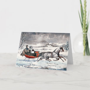Currier & Ives - Greeting Card - The Road, Winter