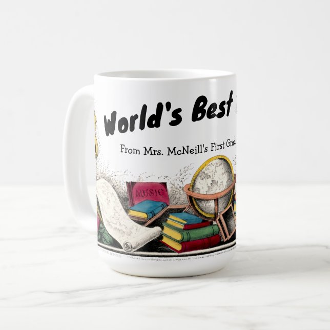 Currier & Ives Old School Teacher Template Coffee Mug (Front Left)