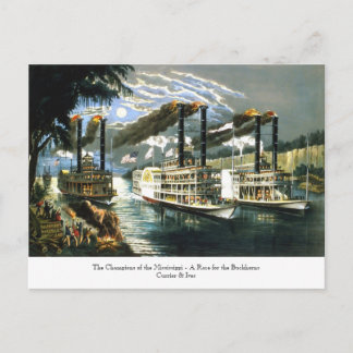 Currier & Ives - Postcard - Champions Mississippi
