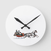 Currier & Ives Sleigh Clock