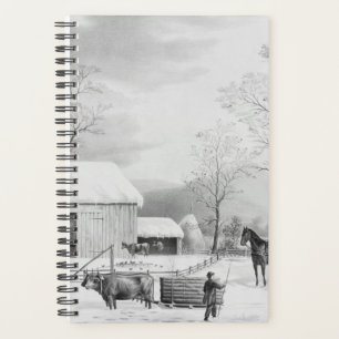 Currier Ives Winter Farm Scene Planner
