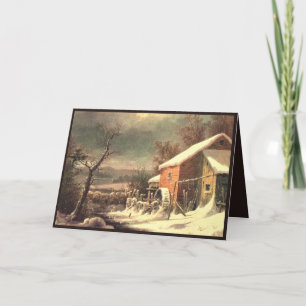 Currier & Ives winter spring greeting card