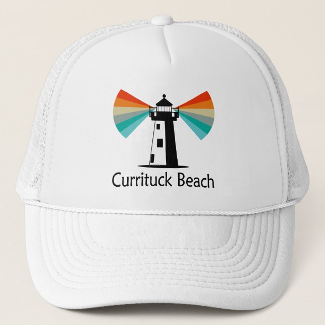 Currituck Beach Lighthouse Rainbow Trucker Hat (Front)