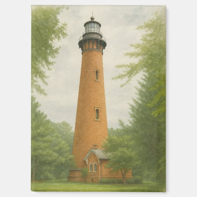 Currituck Beach Lighthouse Watercolor Magnet (Front)