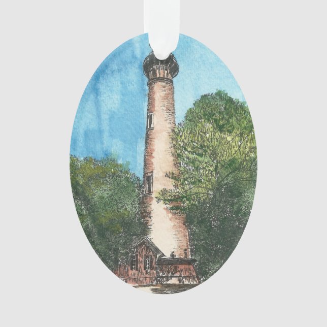 Currituck Island Lighthouse Holiday Ornament (Front)