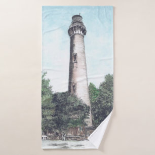Currituck Island Lighthouse Mixed Media Bath Towel Set