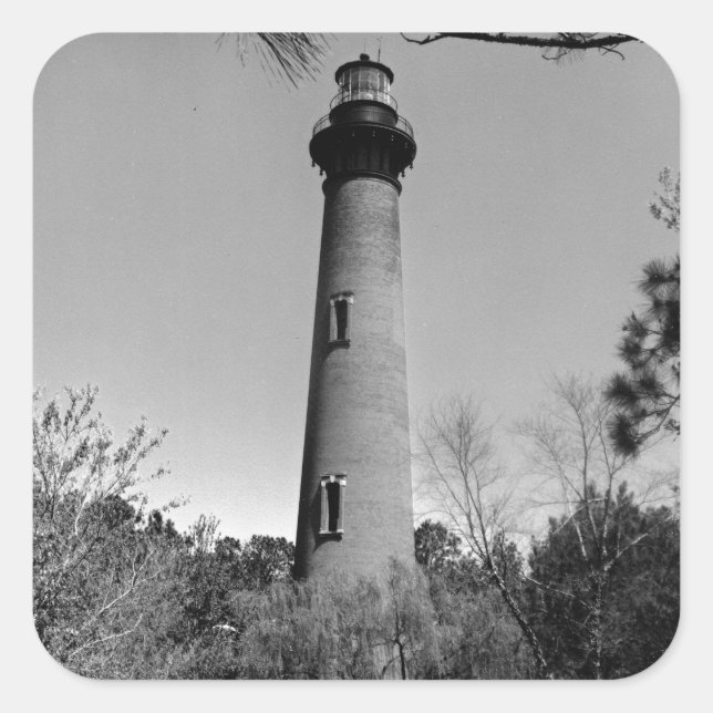 Currituck Lighthouse Square Sticker (Front)