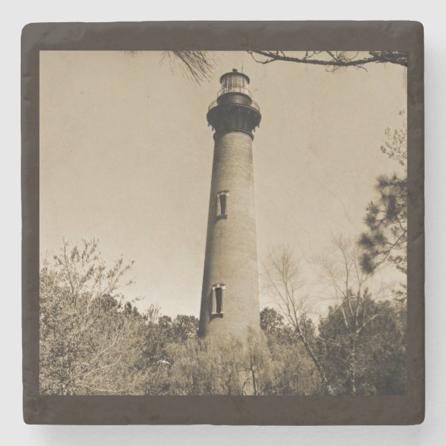 Currituck Lighthouse Stone Coaster (Front)
