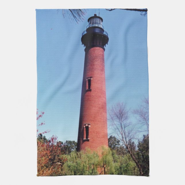 Currituck Lighthouse Tea Towel (Vertical)