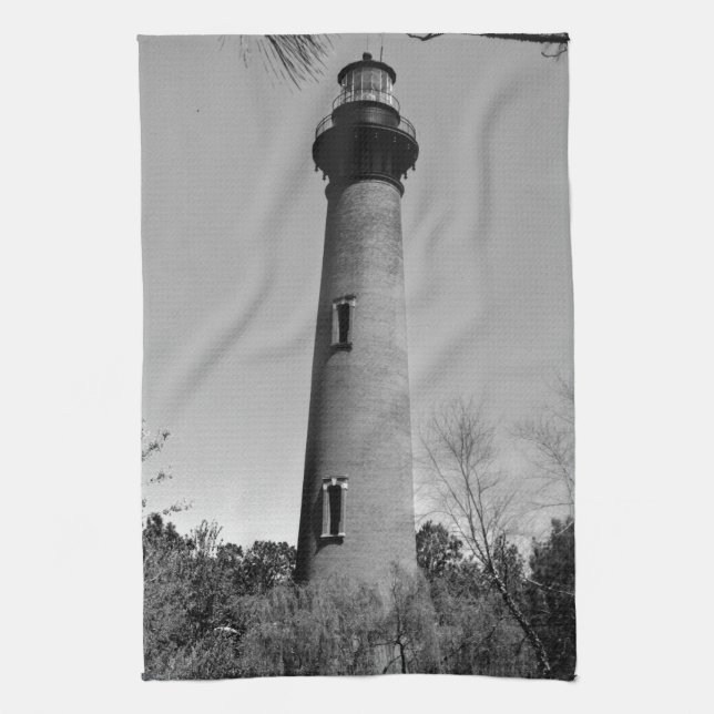 Currituck Lighthouse Tea Towel (Vertical)