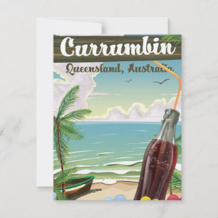 Currumbin Australia vintage travel poster Invitation
