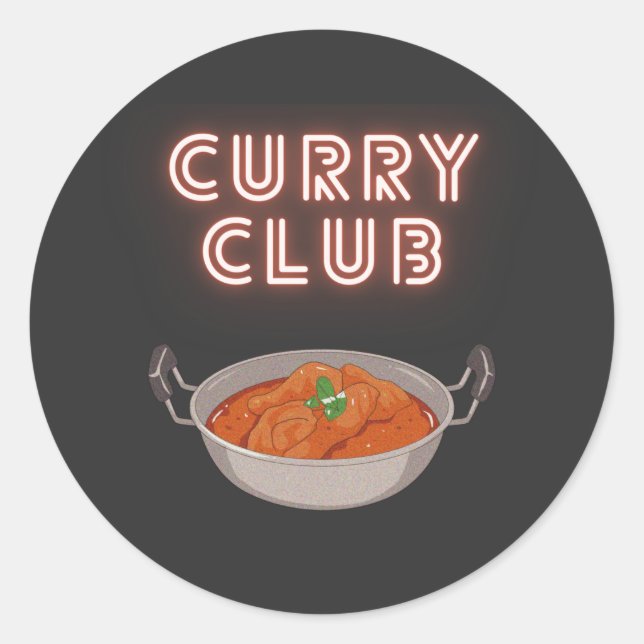 Curry Club Classic Round Sticker (Front)
