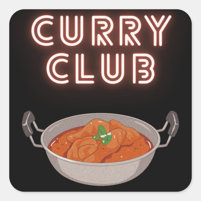 Curry Club  Square Sticker (Front)