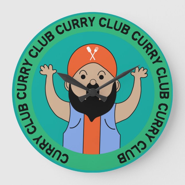Curry Lover | Indian Cousin | Corry Cook | Foodies Large Clock (Front)