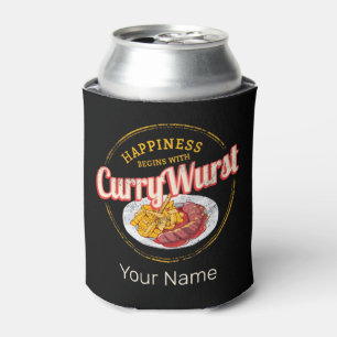 Currywurst Retro Sausage Vintage French Fries Can Cooler
