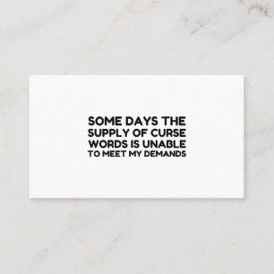 CURSE WORDS DEMAND BUSINESS CARD
