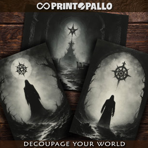 Cursed altars and black magic adepts wrapping paper sheet
