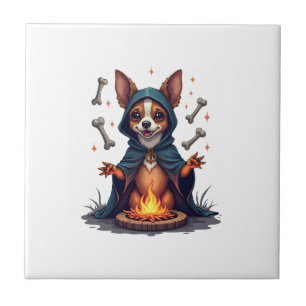 Cursed Chihuahua Ritual Dog Ceramic Tile