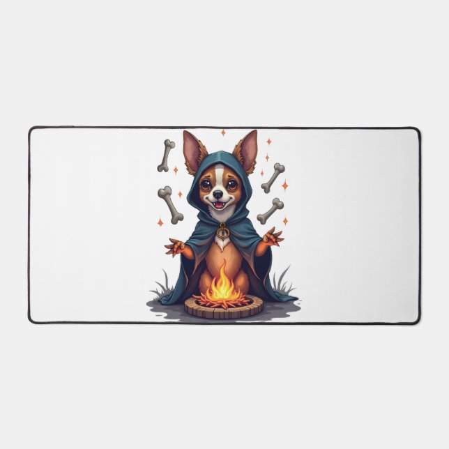 Cursed Chihuahua Ritual Dog Desk Mat (Front)