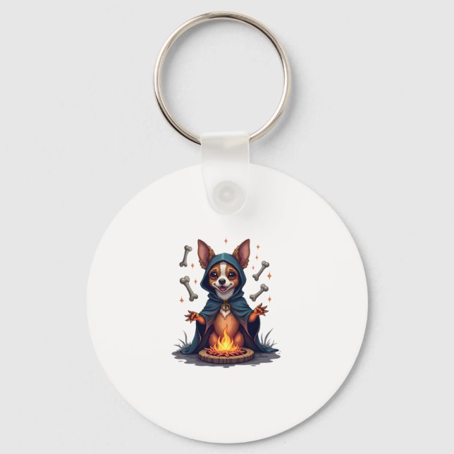 Cursed Chihuahua Ritual Dog Key Ring (Front)