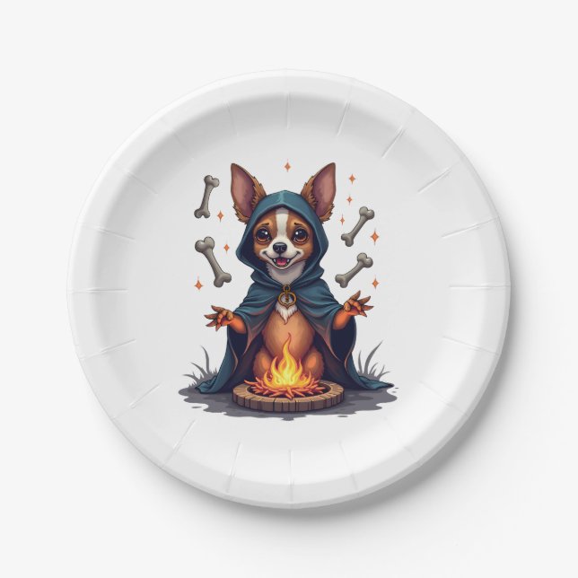 Cursed Chihuahua Ritual Dog Paper Plate (Front)