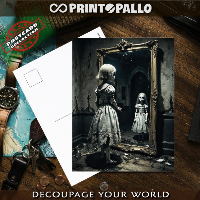 Cursed child ghost in a mirror postcard (Creator Uploaded)