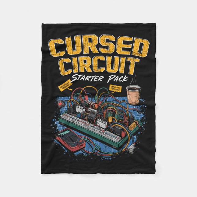 Cursed Circuit Starter Pack Funny Electronics Hall Fleece Blanket (Front)
