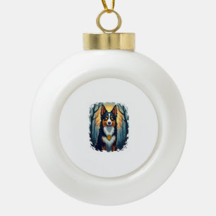 Cursed Collie Crawl Ceramic Ball Christmas Ornament