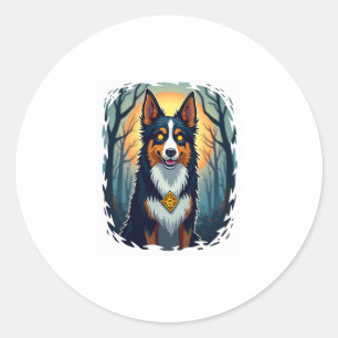 Cursed Collie Crawl Classic Round Sticker