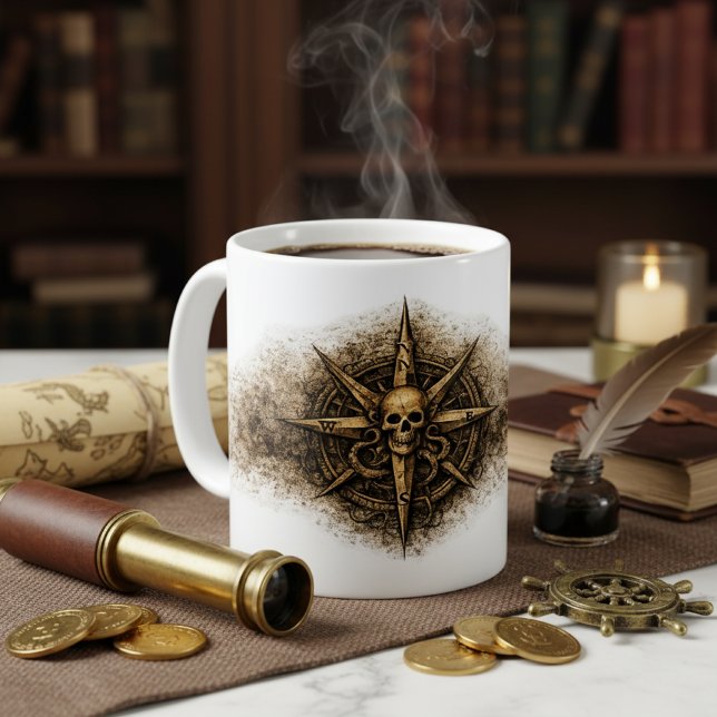Cursed Compass Sigil Pirate Coffee Mug (Creator Uploaded)