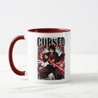 Cursed – Dark Anime Style Katana Warrior Graphic  Mug