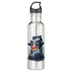 Cursed Milk Carton Cow 710 Ml Water Bottle