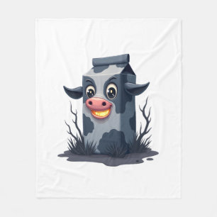 Cursed Milk Carton Cow Fleece Blanket