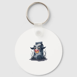 Cursed Milk Carton Cow Key Ring