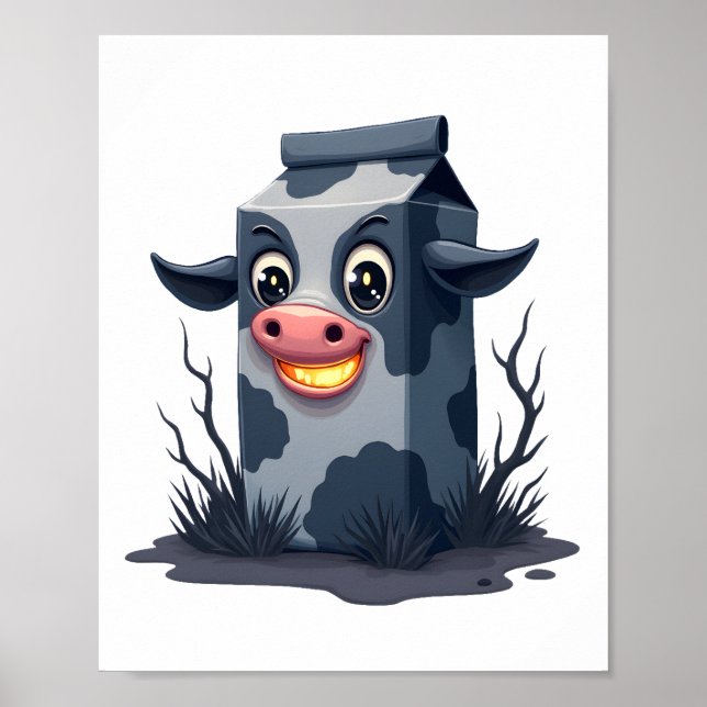 Cursed Milk Carton Cow Poster (Front)