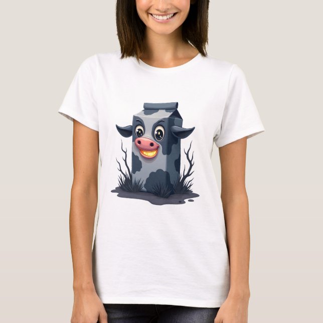 Cursed Milk Carton Cow T-Shirt (Front)